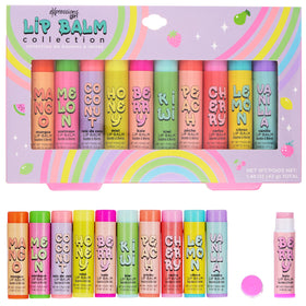 EXPRESSIONS front packaging showing ten colorful lip balm tubes and brand appeal