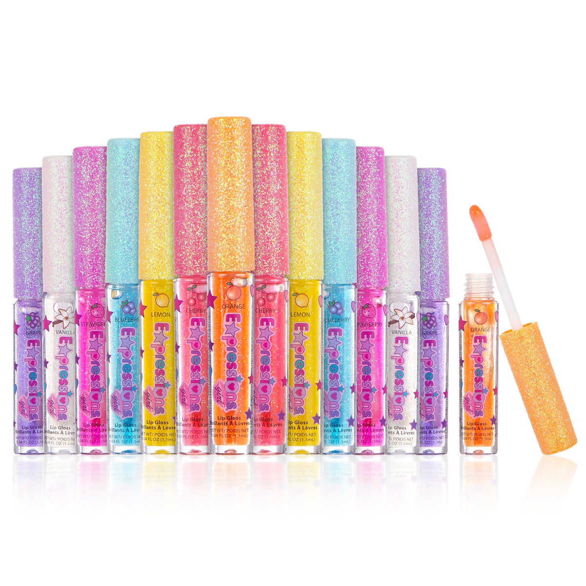 Expressions girl glitter cap detail highlighting decorative sparkle and easy-grip benefit