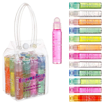 Expressions Girl front packaging showing case and twelve glosses for easy gifting