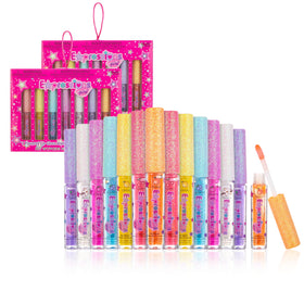 Expressions girl front packaging showcasing the 14pc fruity gloss set and gift-ready design