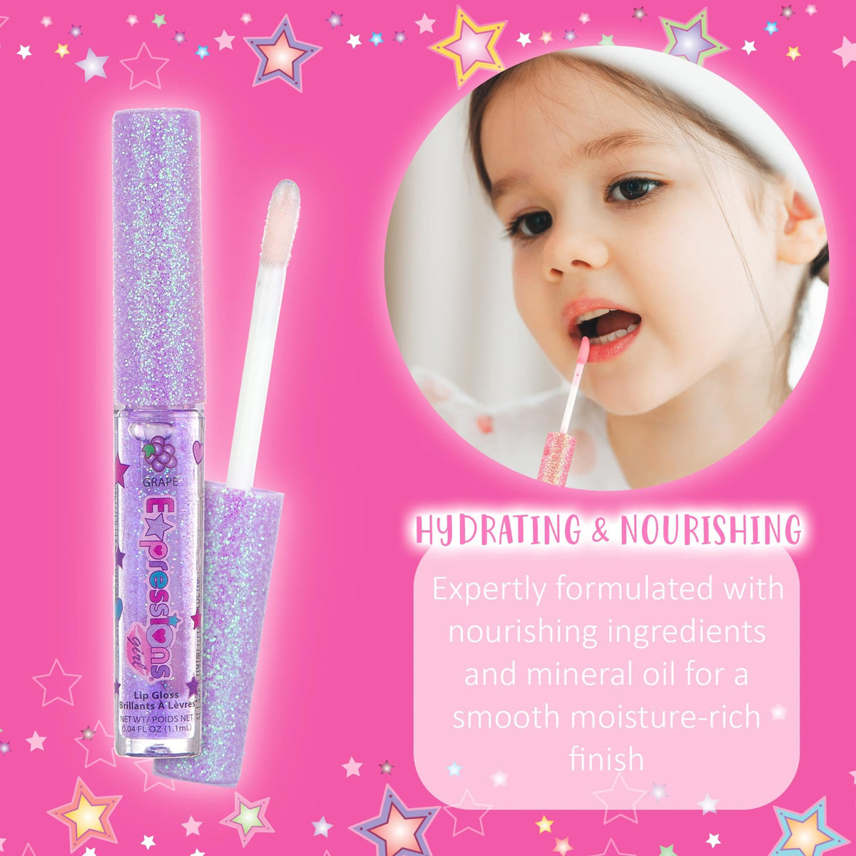 Expressions girl wand in child's hand showing travel-friendly size and simple use
