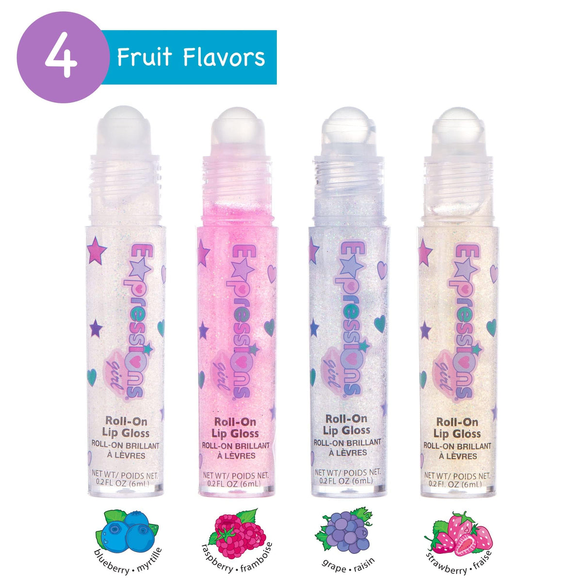 EXPRESSIONS open tube with rollerball visible, highlighting spill-free roll-on benefit