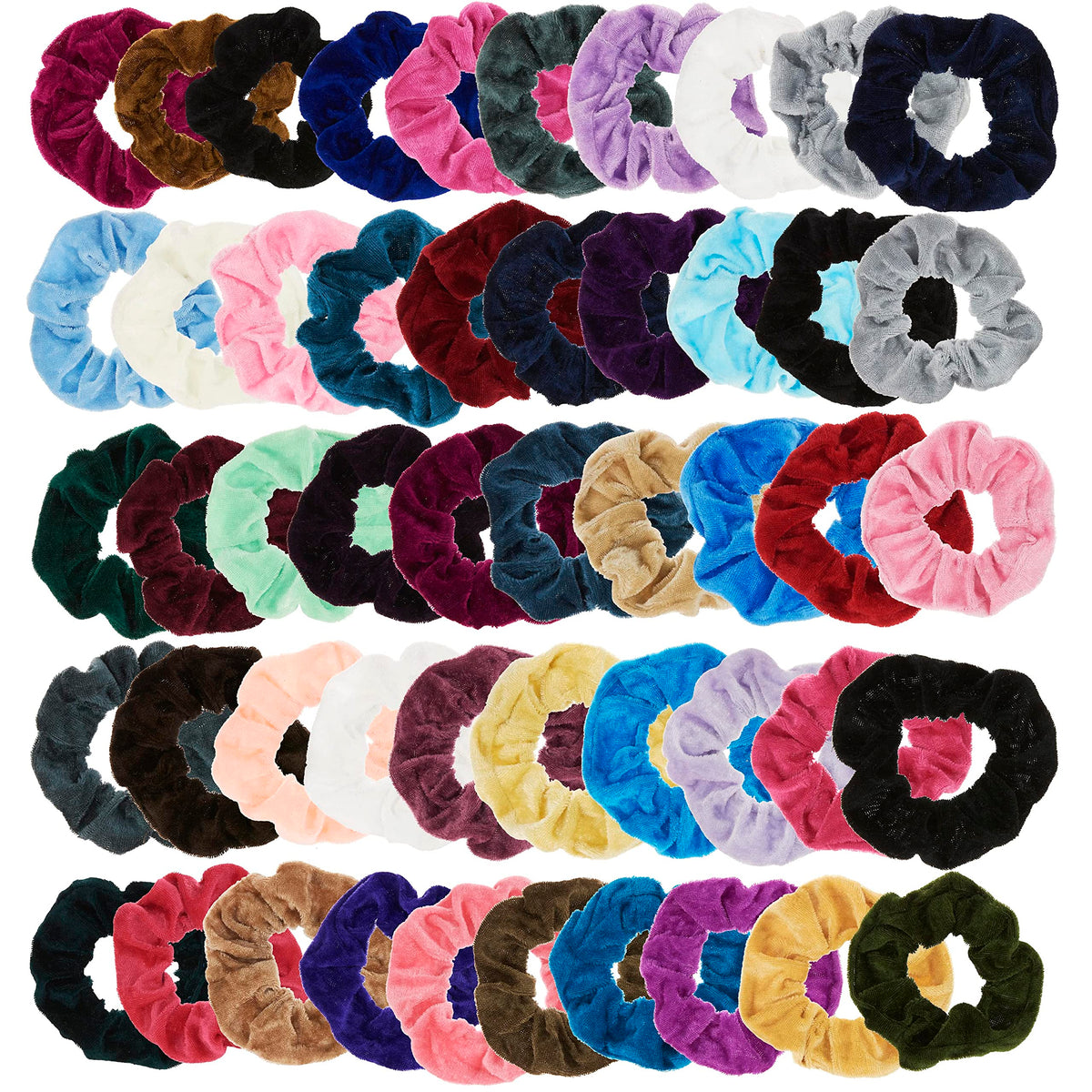 EXPRESSIONS scrunchies held in hand showing scale and travel-friendly convenience