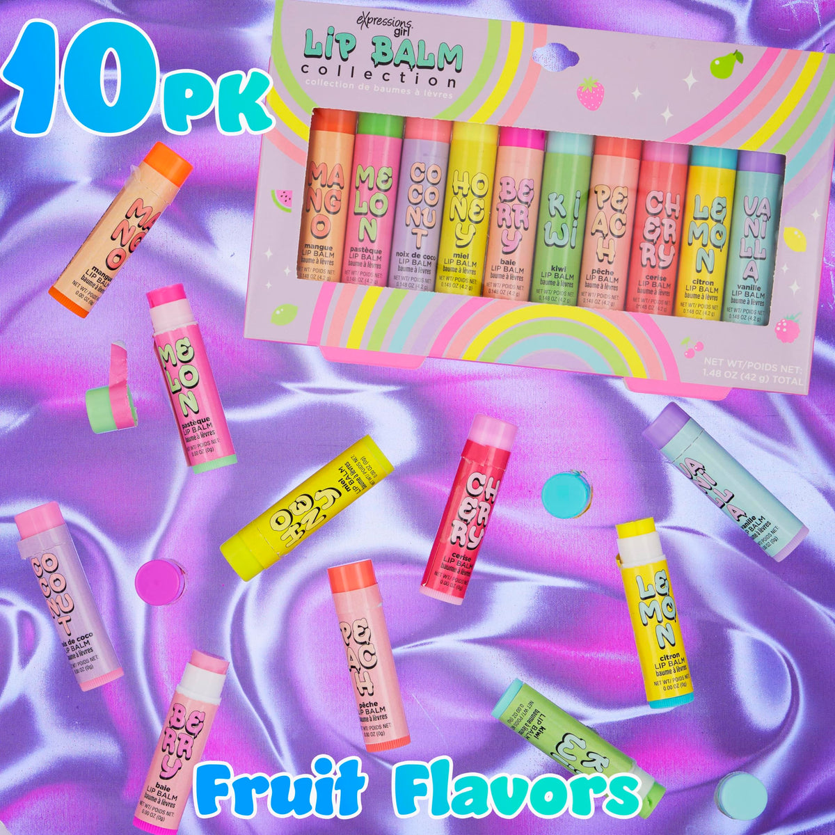 EXPRESSIONS tube detail label with flavor names and easy retractable twist feature