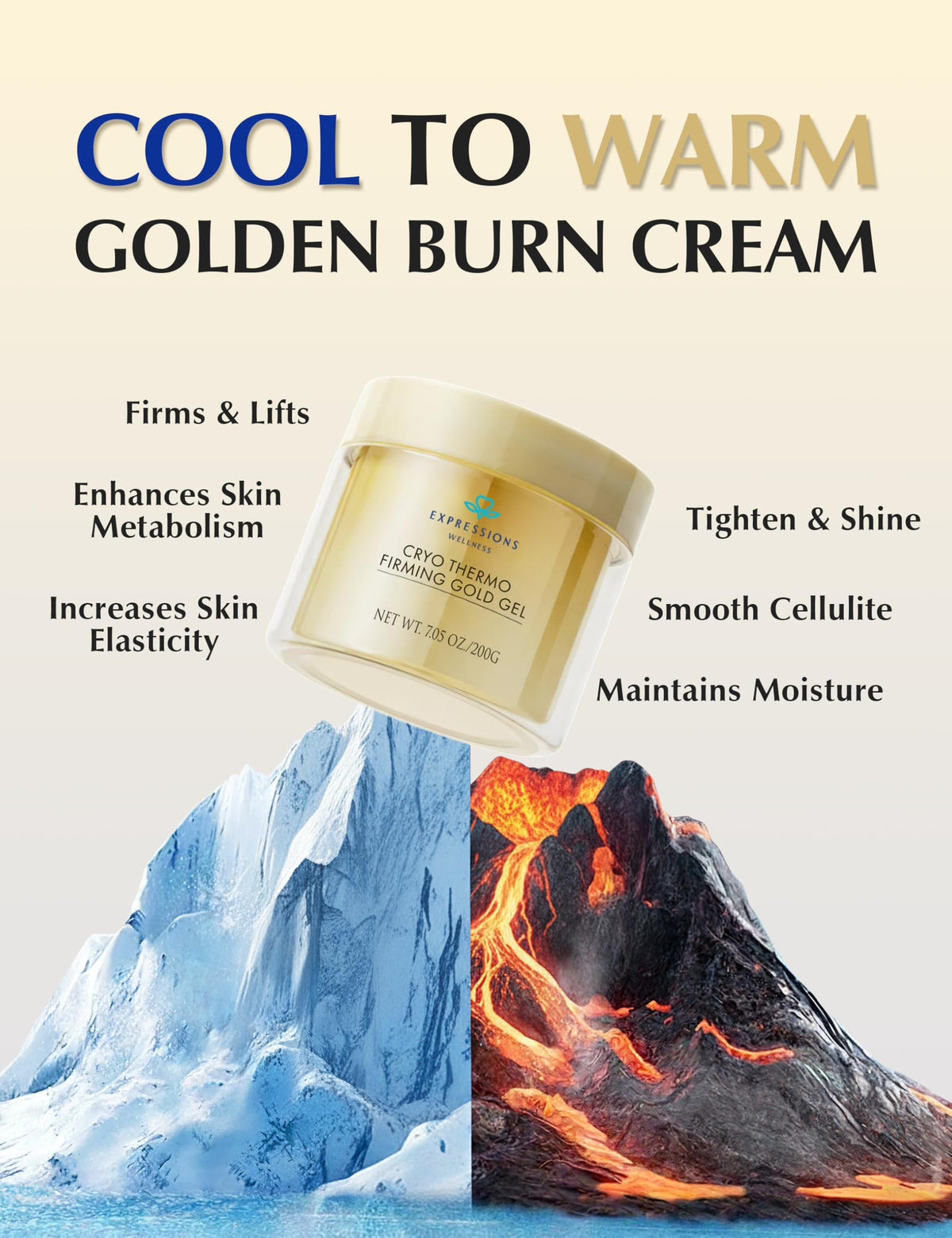 EXPRESSIONS WELLNESS gel texture close-up revealing smooth hydrating finish