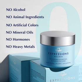 EXPRESSIONS WELLNESS lifestyle bathroom setup showing calming skincare routine