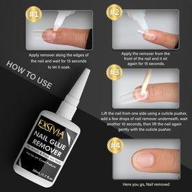 EXSIVIA closeup of clear finish on nail showing natural appearance