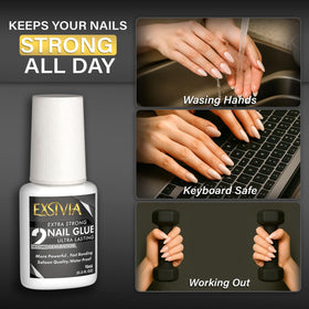 EXSIVIA glue and remover side-by-side scale comparison for sizing