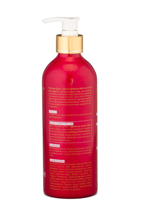 Extreme Glow texture close-up of milky lotion demonstrating quick absorption benefit