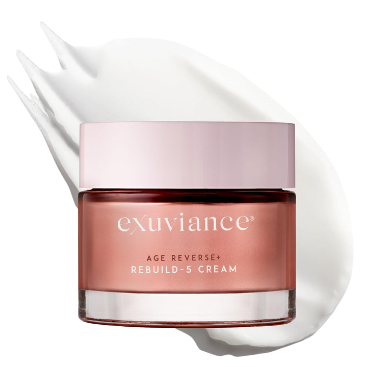 EXUVIANCE front jar showing product branding and premium finish for confident use