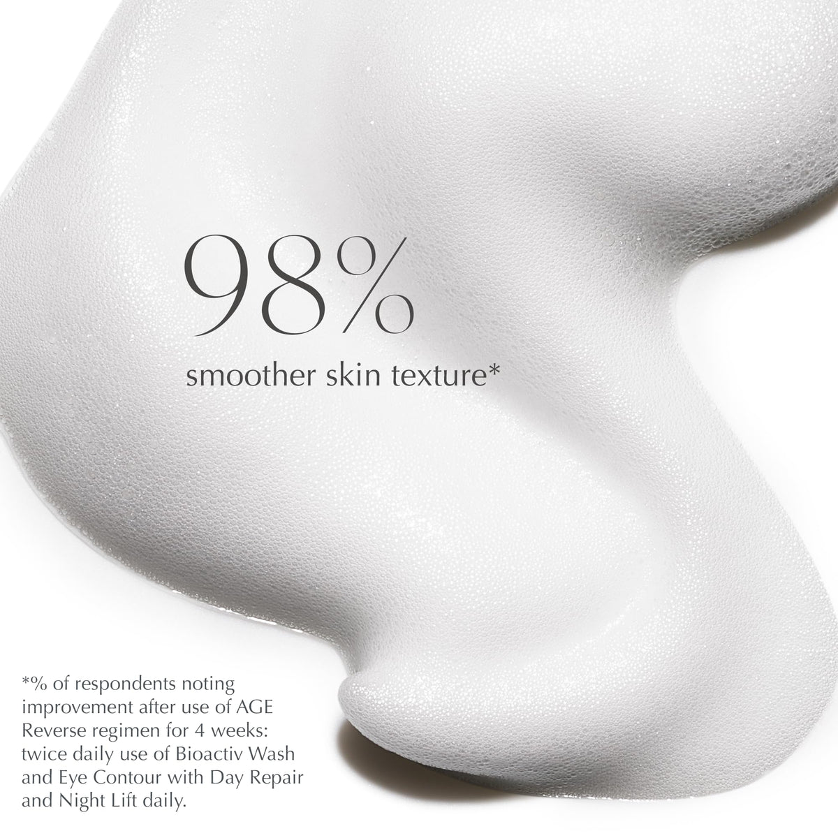EXUVIANCE creamy foam texture close-up for gentle exfoliation