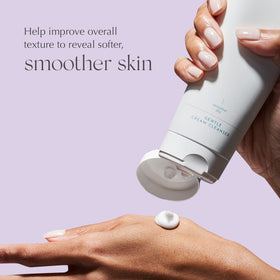 EXUVIANCE cleanser in use removing makeup for comfortable cleansing