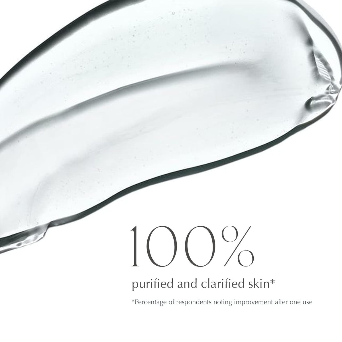 EXUVIANCE close-up of foamy gel texture on finger, highlights gentle lathering benefit