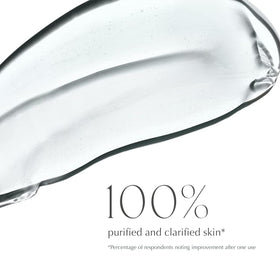 EXUVIANCE close-up of foamy gel texture on finger, highlights gentle lathering benefit