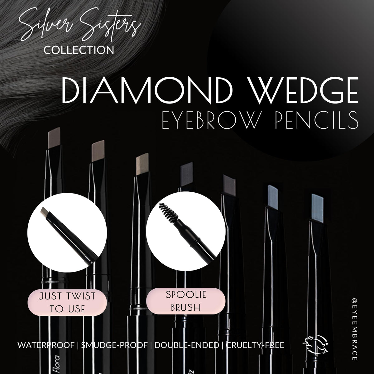 Eye Embrace Grace angled automatic tip close-up, demonstrates precision shaping