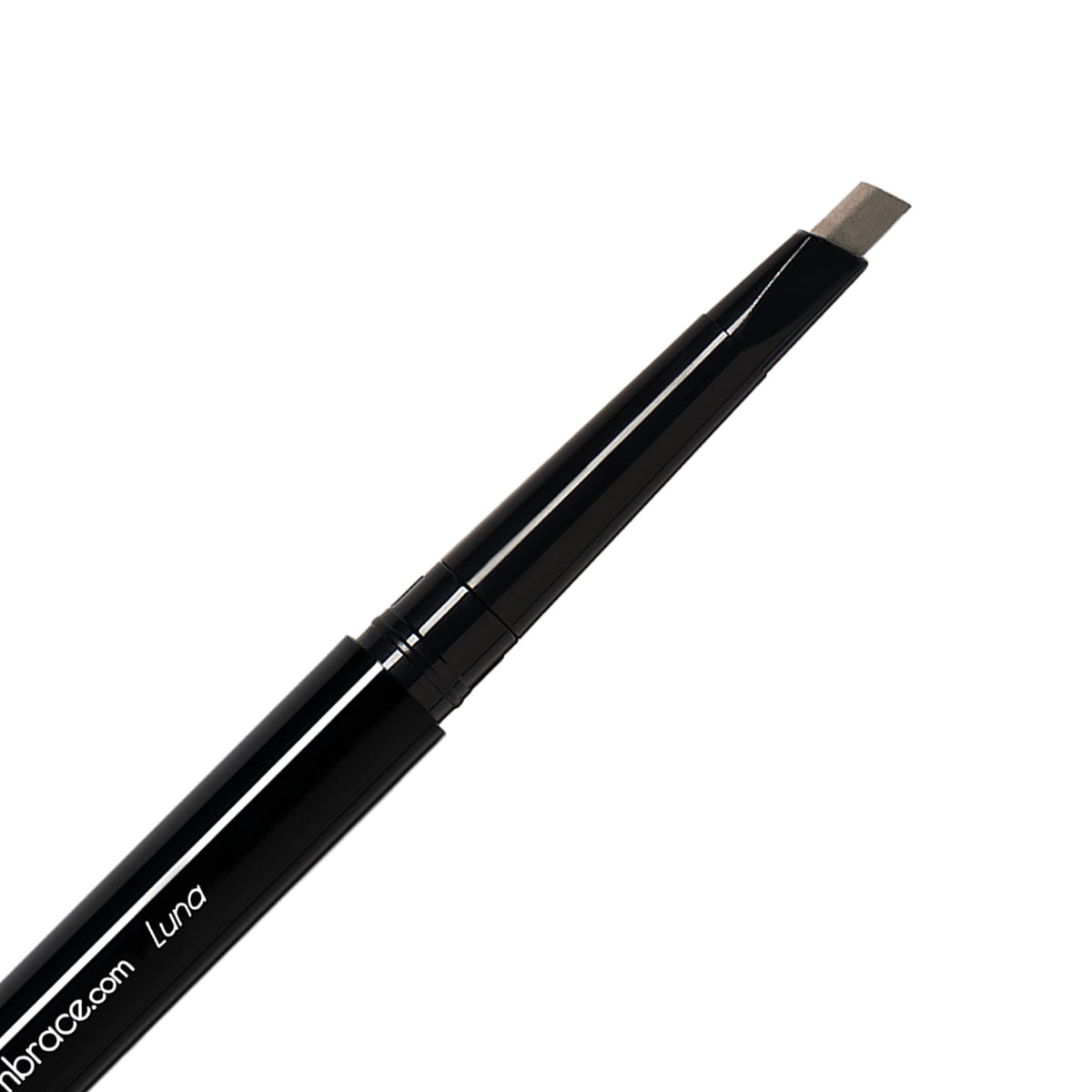 Eye Embrace front packaging showing compact pencil and spoolie, easy travel benefit