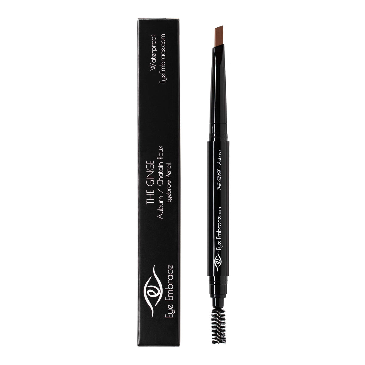 Eye Embrace dual-ended spoolie and pencil demonstrating blending benefit