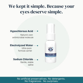 Eye Love being applied along a model's lash line showing safe eyelid cleaning
