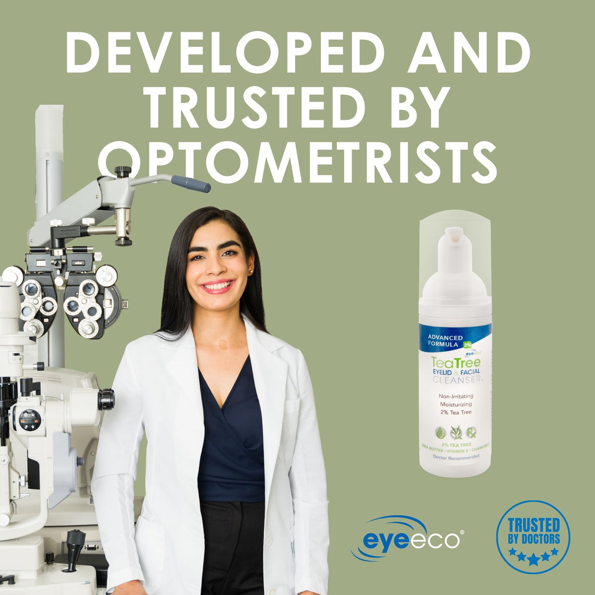 EYEECO applied to eyelid area demonstrating non-irritating comfort benefit