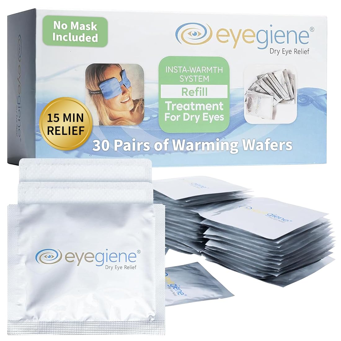 EyeGiene front packaging of wafer refill showing quantity and brand benefit