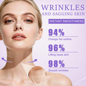 eyekston application behind neck demonstration, shows easy placement and instant lift