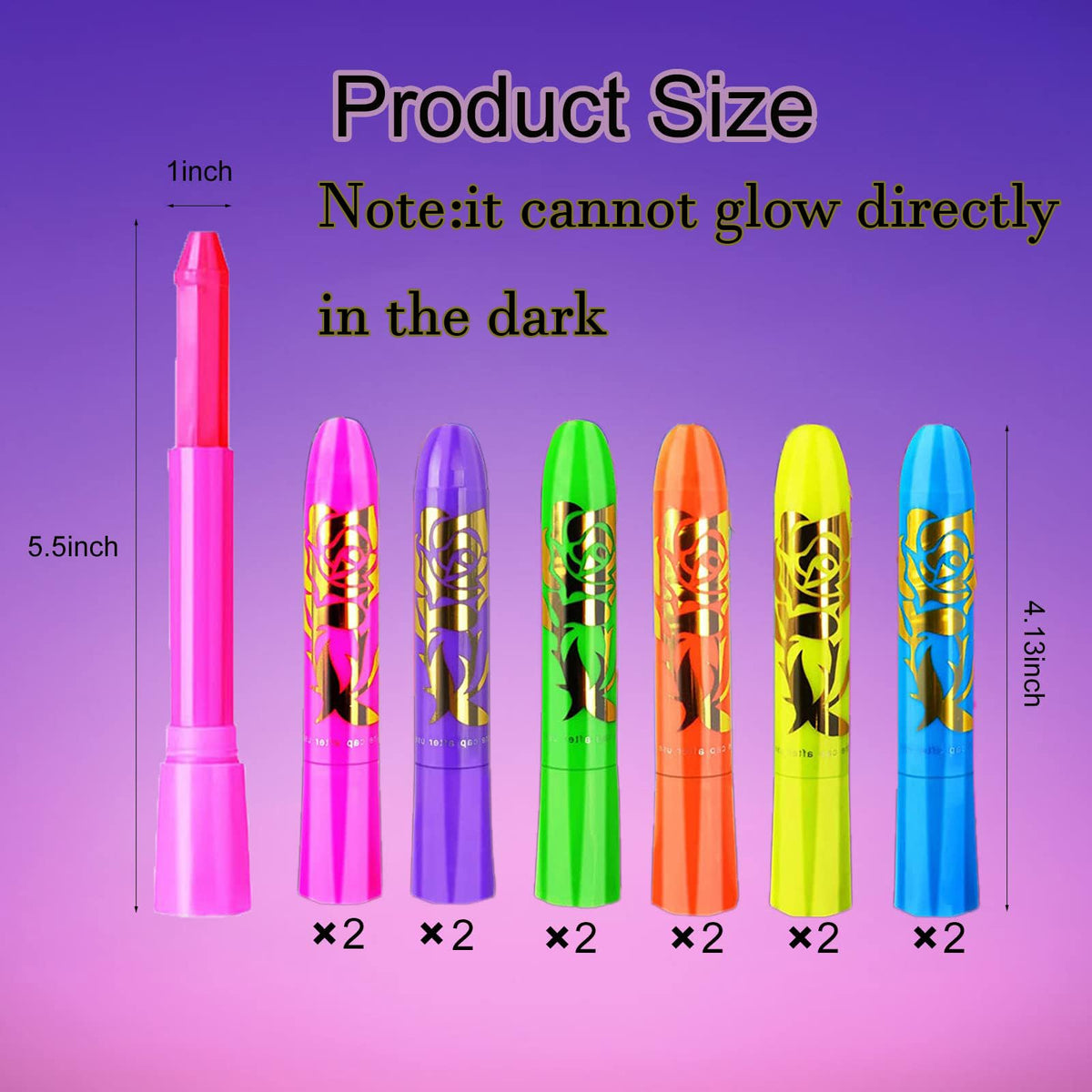 eyigylyo sticks color array fanned out to show vibrant neon choices under light