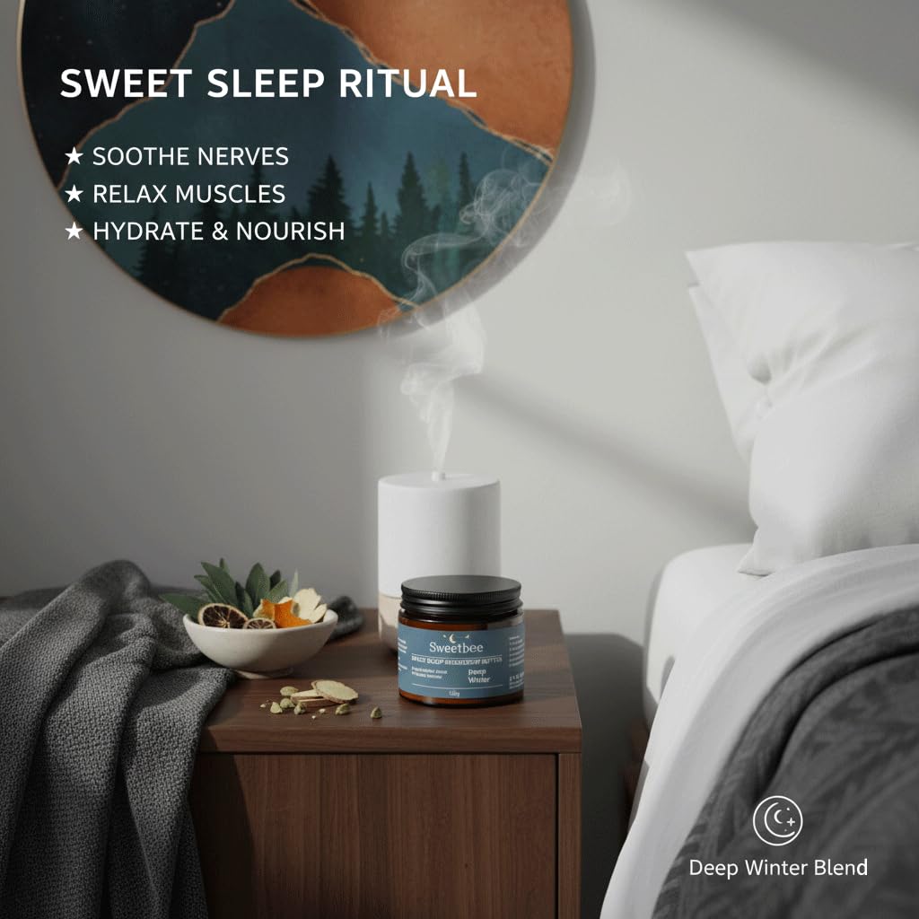 EYUTRD on bedside table illustrating nighttime ritual and relaxation benefit