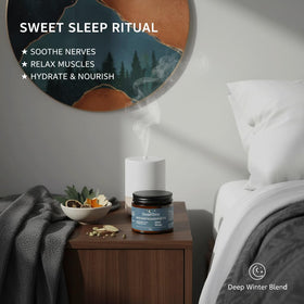 EYUTRD on bedside table illustrating nighttime ritual and relaxation benefit