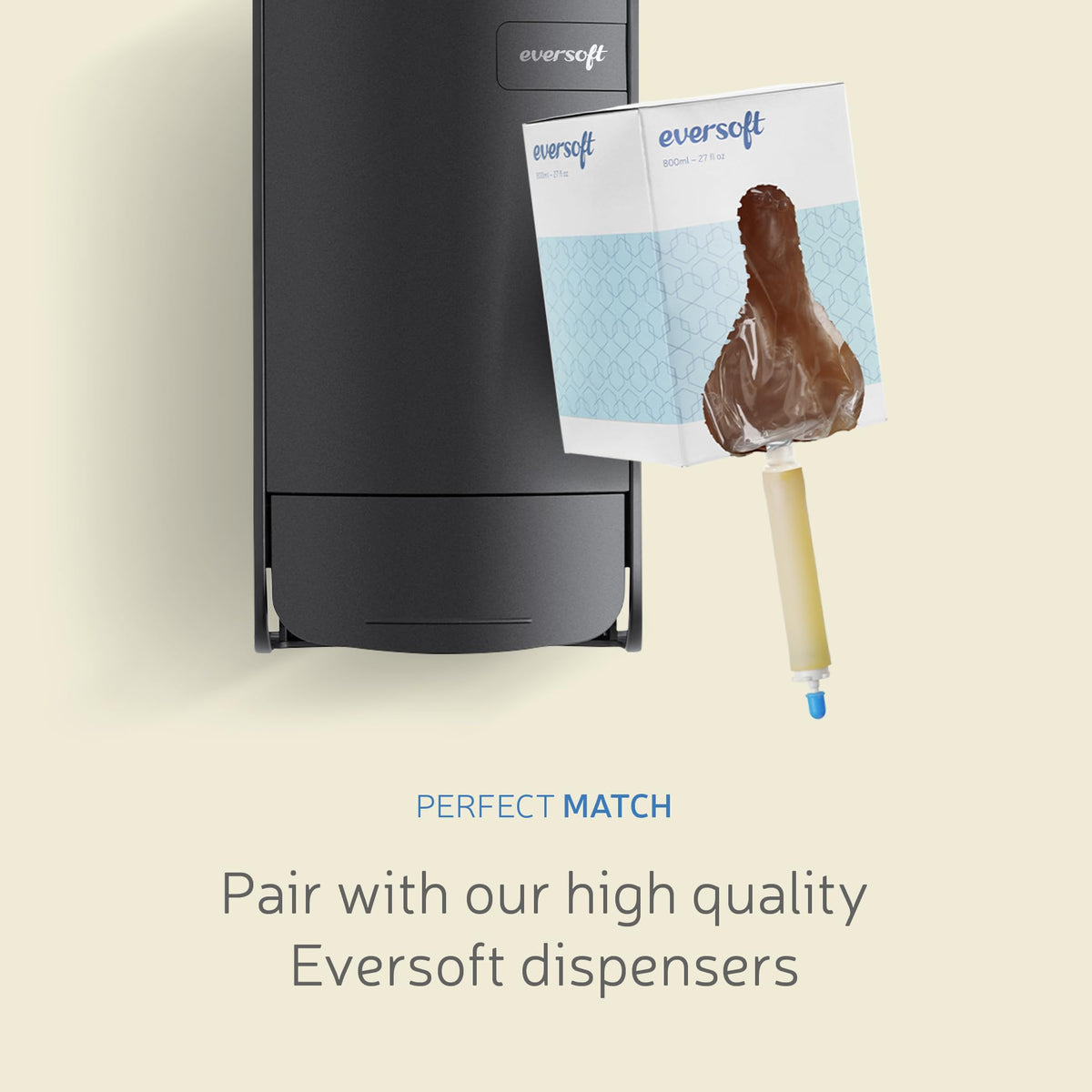 EZPULL Eversoft bag-in-box installed in a universal dispenser for easy refill