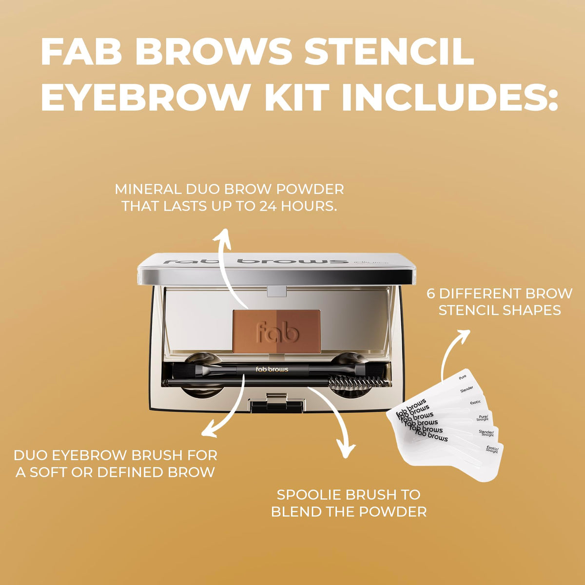 Fab Brows dual-ended brush detail with angled tip for precision