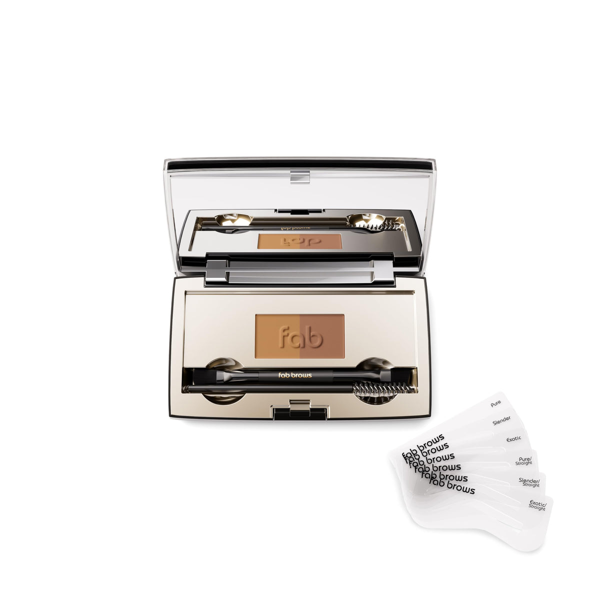 Fab Brows front packaging showing compact kit and palette benefits