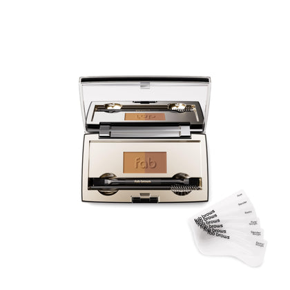 Fab Brows front packaging showing compact kit and palette benefits