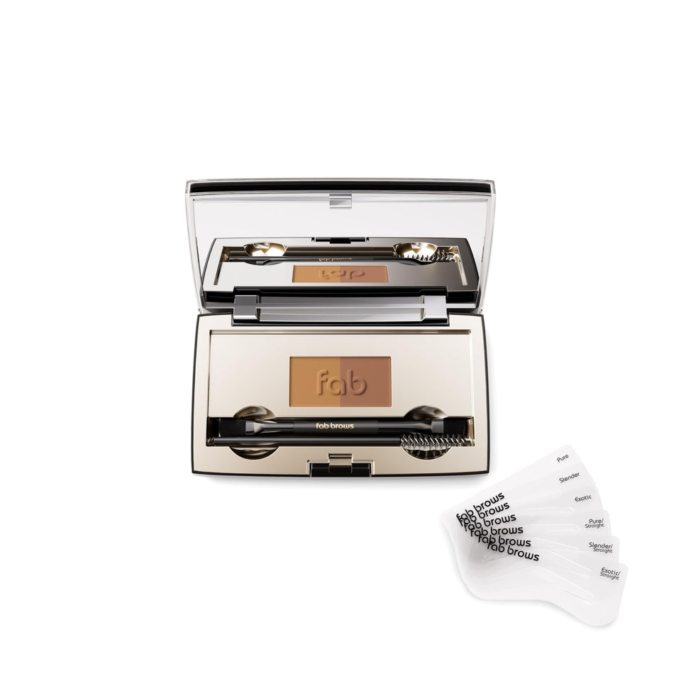Fab Brows front packaging showing compact kit and palette benefits