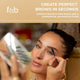 Fab Brows powder palette close-up showing blendable pigments