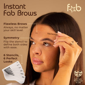 Fab Brows six stencils laid out displaying all included shapes