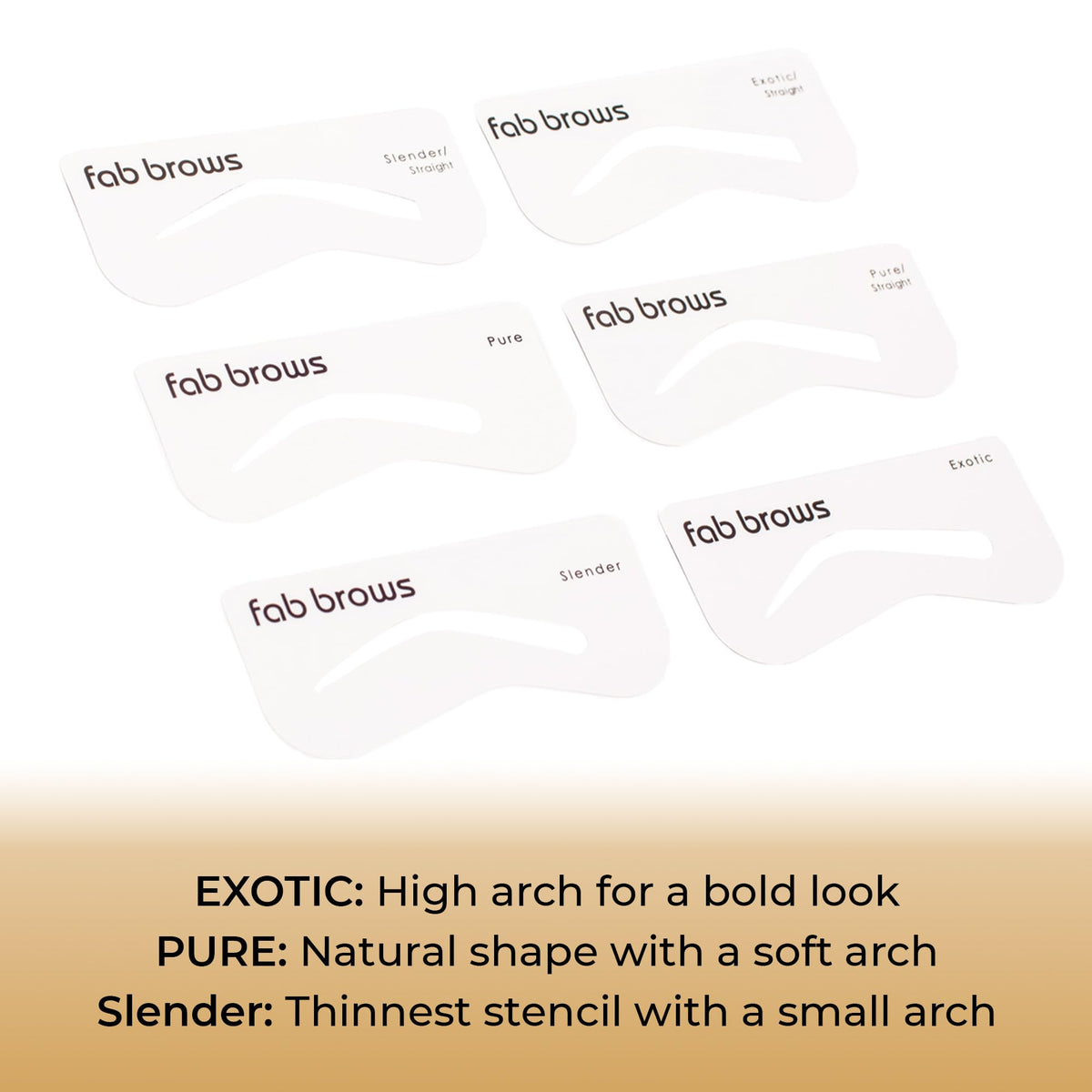 Fab Brows stencil next to hand to show size and fit advantages