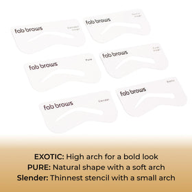 Fab Brows stencil next to hand to show size and fit advantages