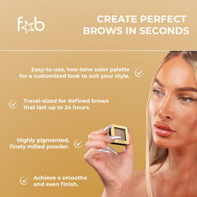 Fab Brows light-brown swatch on skin showing true shade match and buildable color