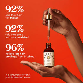 Fable & Mane scalp massage application with visible roots, shows easy targeted use