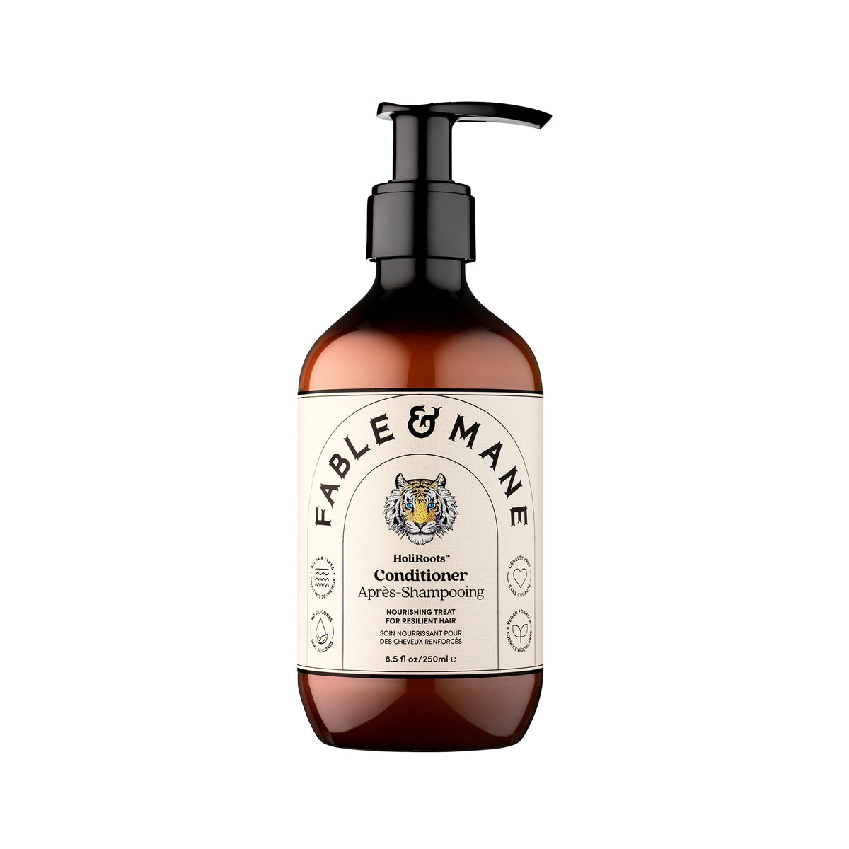 Fable & Mane front packaging showing bottle and branding benefit hydration