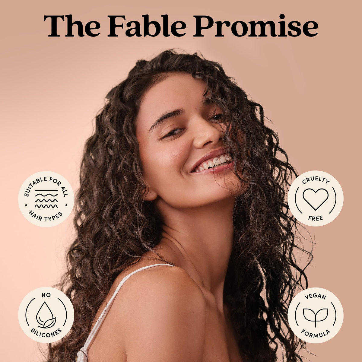 Fable & Mane in bathroom routine for hydrated, frizz-controlled hair
