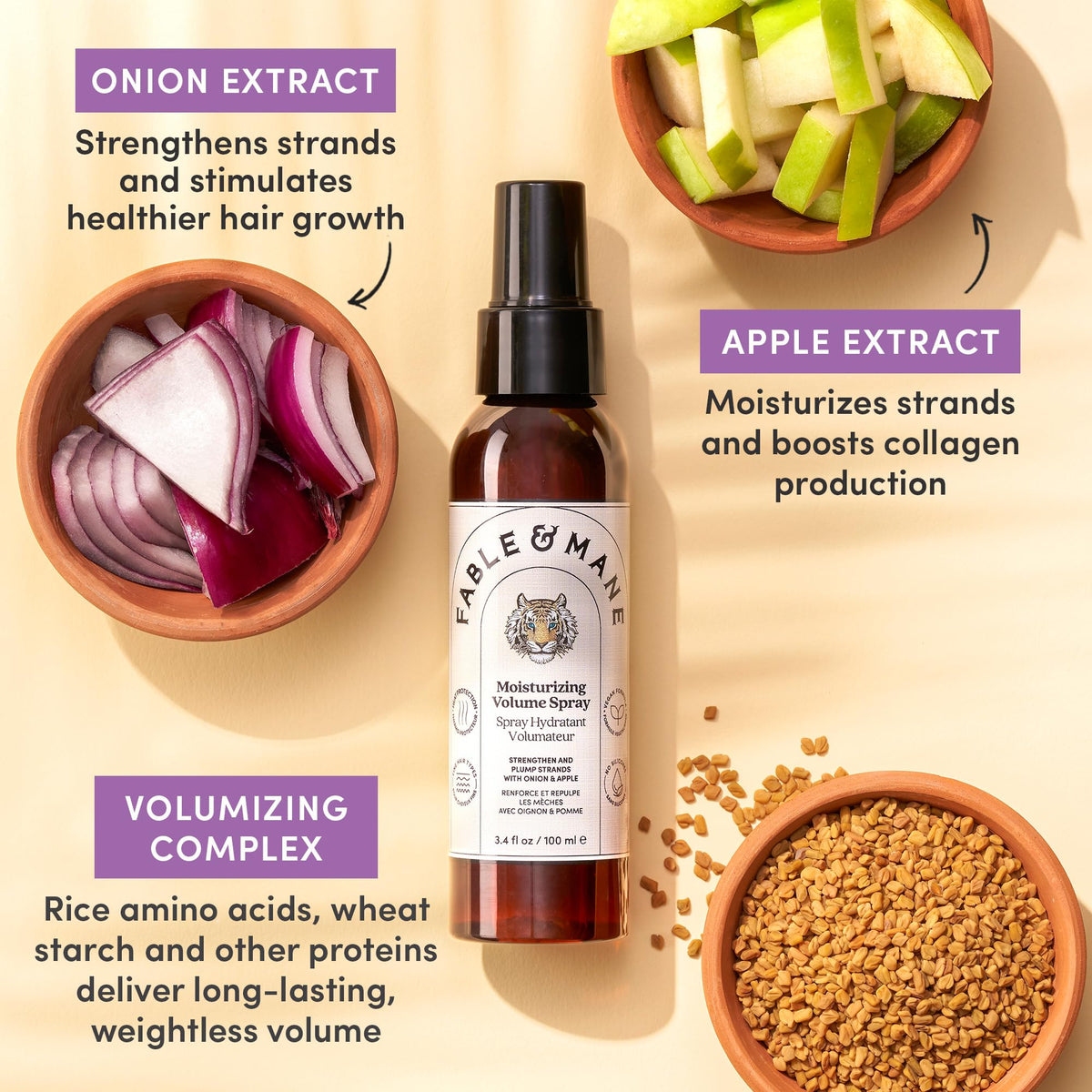 Fable & Mane used during blow-dry for added lift and protection