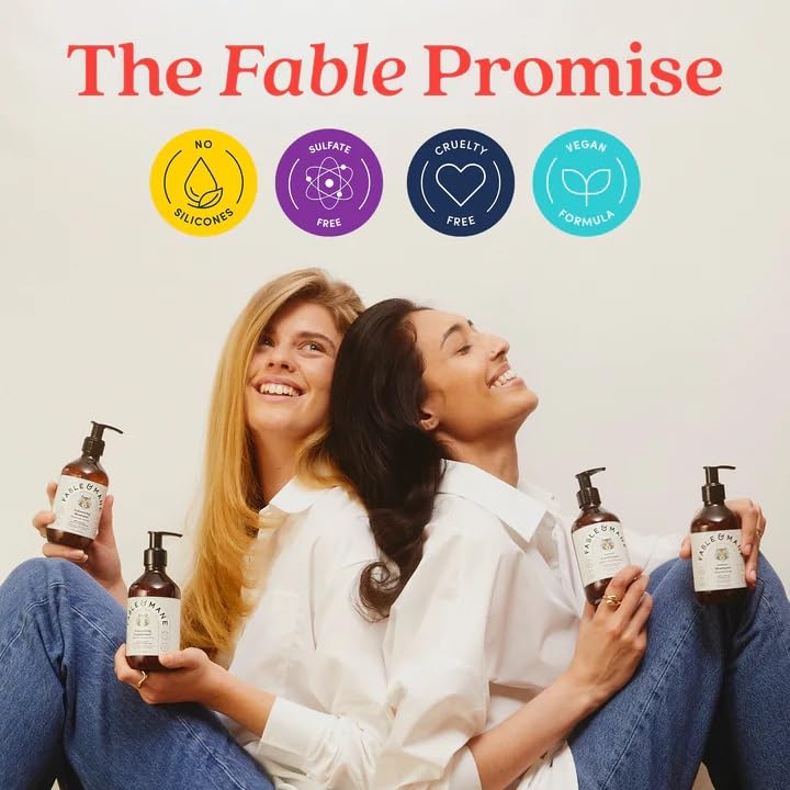 Woman with voluminous hair after using Fable & Mane for fuller look