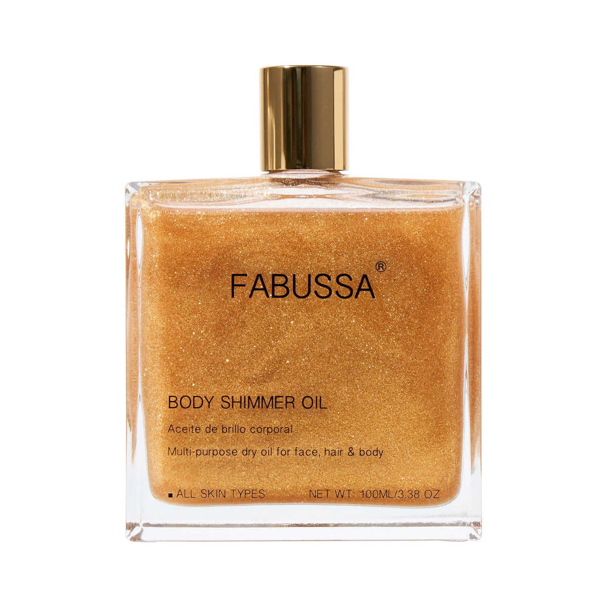 Fabussa bottle front view showing packaging and elegant glow finish