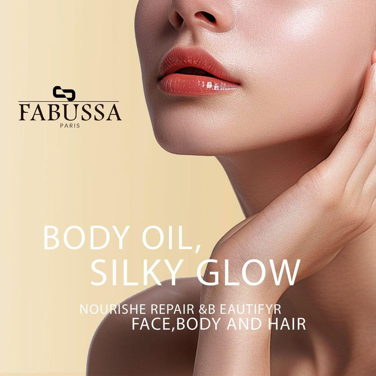 Fabussa oil cap open with droplet ready to apply for easy dosing