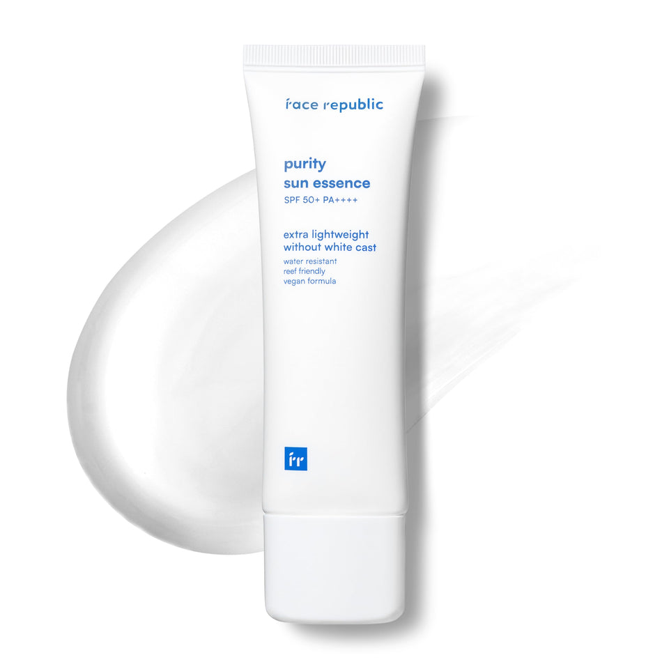 Face Republic bottle front view showing SPF50+ protection and compact design