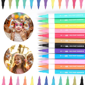 FACEGEM LONDON application on cheek demonstrating precise colour and neat results for parties