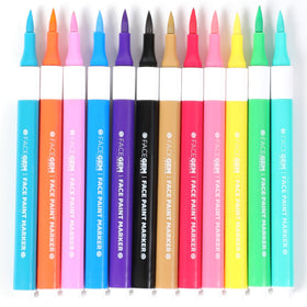 FACEGEM LONDON open kit layout displaying twelve bright colours and reusable stencils for quick use
