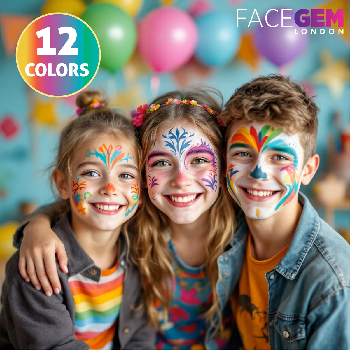 FACEGEM LONDON paint texture palette showing smooth water-based finish for even application