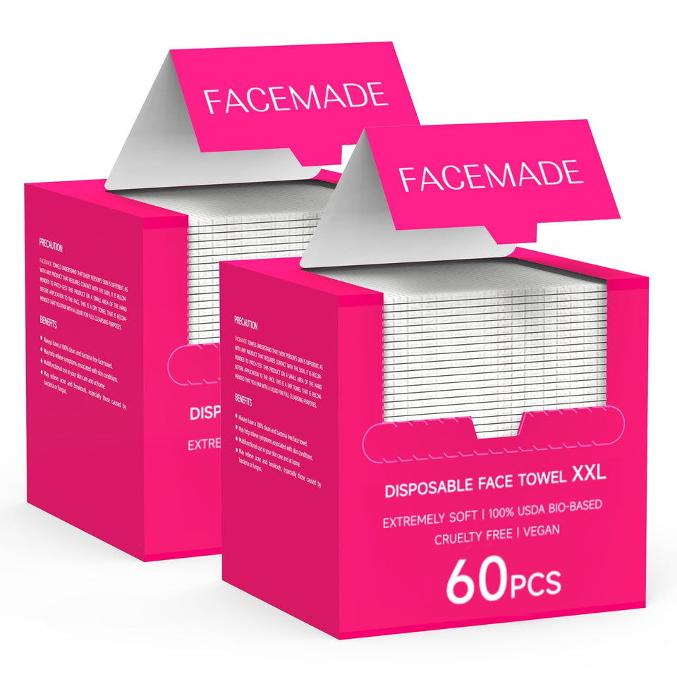 FACEMADE front packaging showing 120 count and XXL benefits